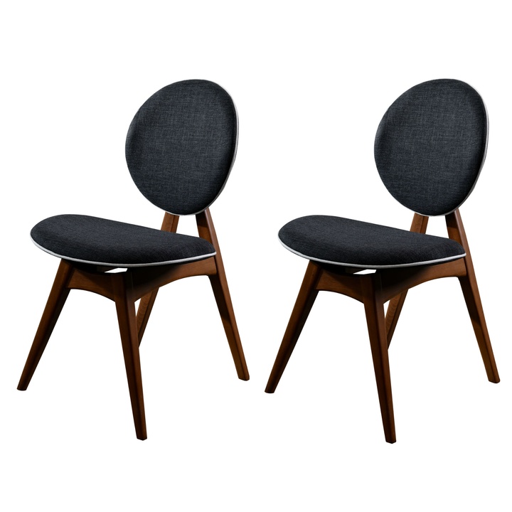 Jedálenská stolička TOUCH antracitová/orech, sada 2 ks 1