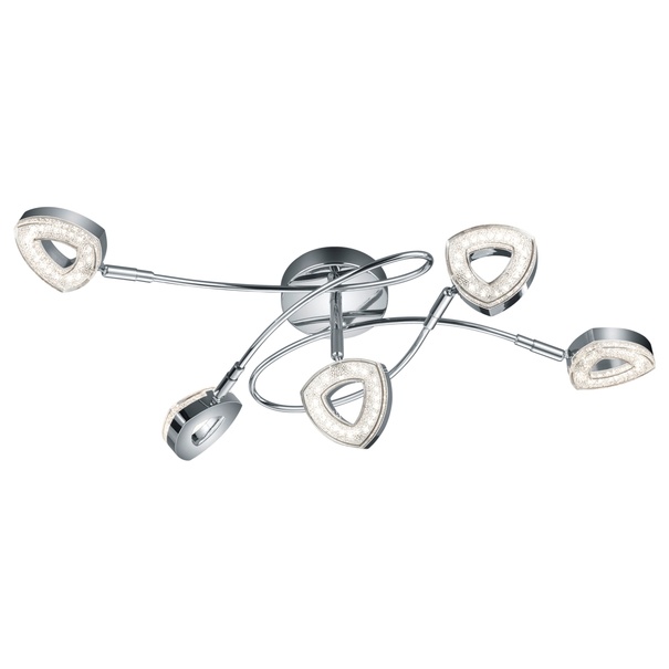 Stropné LED svietidlo TOURS chróm, šírka 54 cm 1