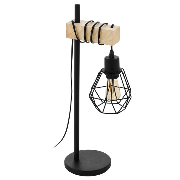 Stolná lampa TOWNSHEND 5 čierny kov/svetlé drevo 1