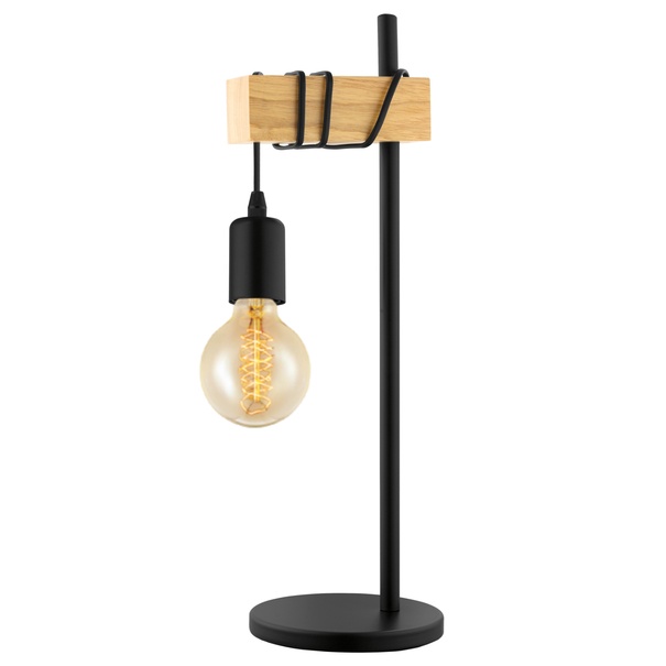 Stolná lampa TOWNSHEND čierny kov/svetlý dub 1