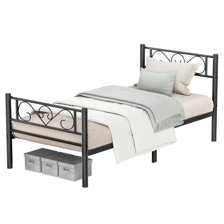 Posteľ s roštom TOX čierna, 90x190 cm 1