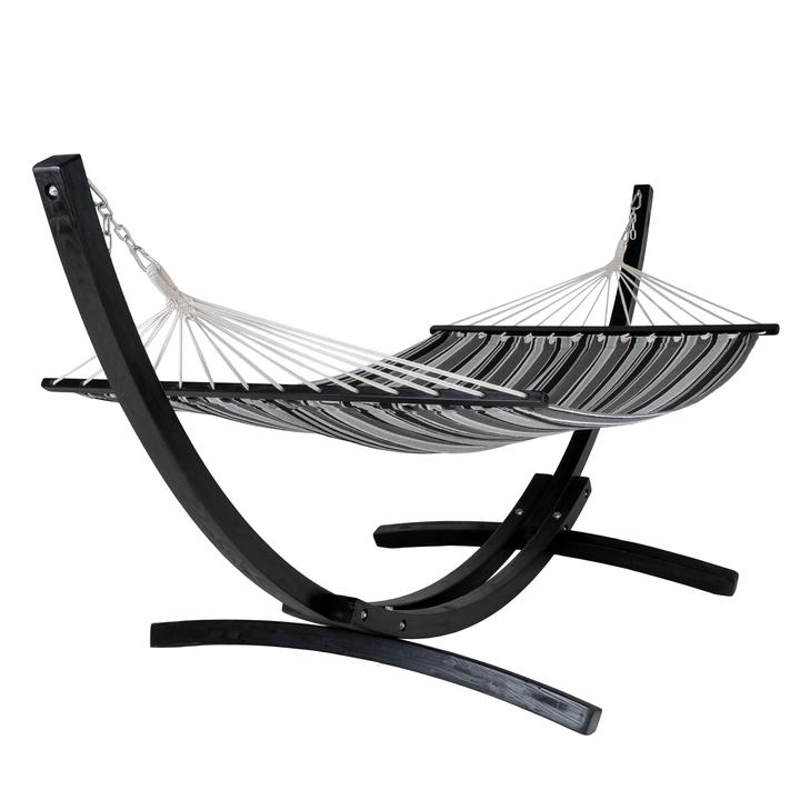 Hojdacia sieť so stojanom TRAPULA sivá/čierna 1