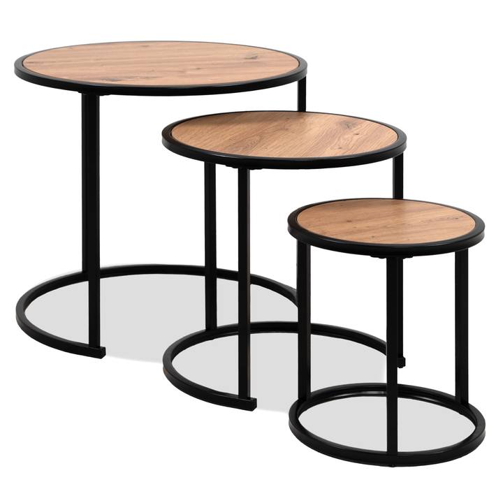 Sada prístavných stolíkov  TRELLEBORG dub artisan/čierna, set 3 ks 1