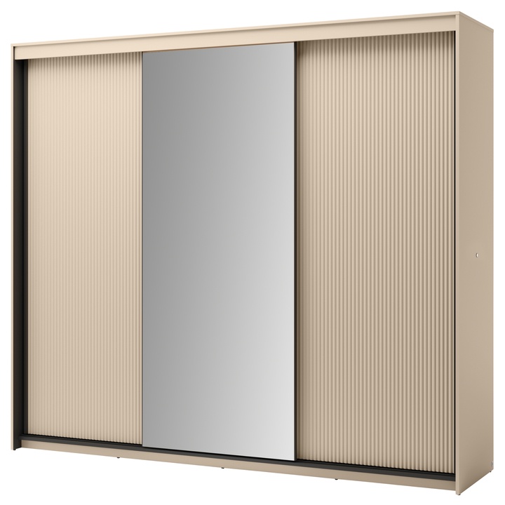 Šatní skříň TREND 2 piesková/čierna 1