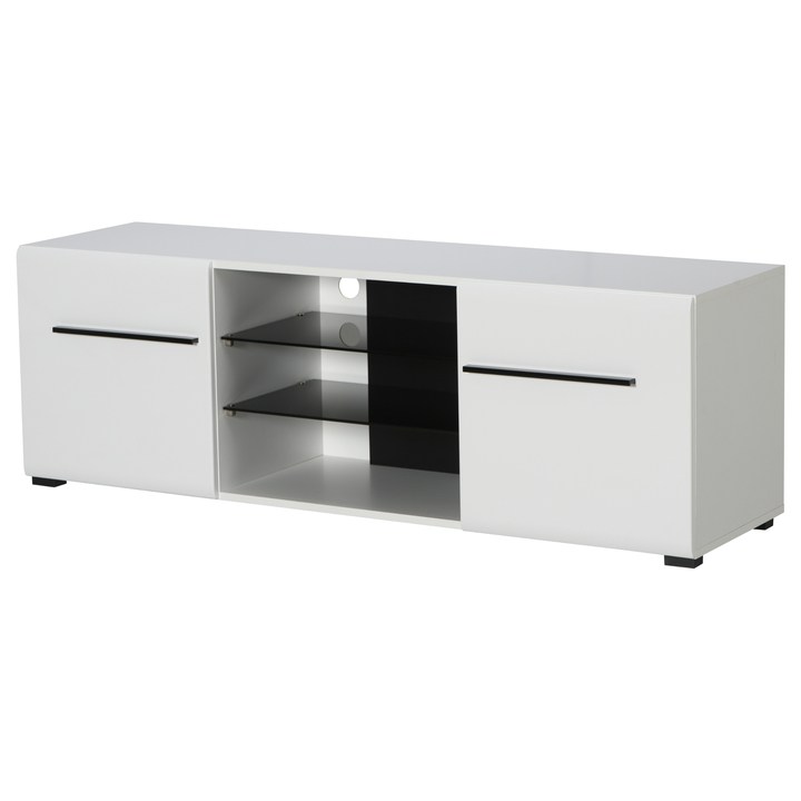 TV komoda TRENTINO biela/biela vysoký lesk 1