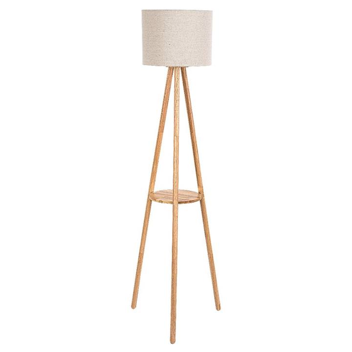 Stojacia lampa TREVIA dub/béžová 1