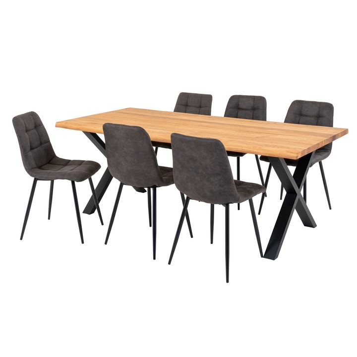 Jedálenská zostava TUELUN prírodná/sivá 1