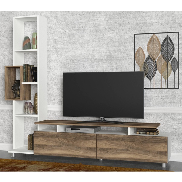 TV stolík TULIP orech/biela 1