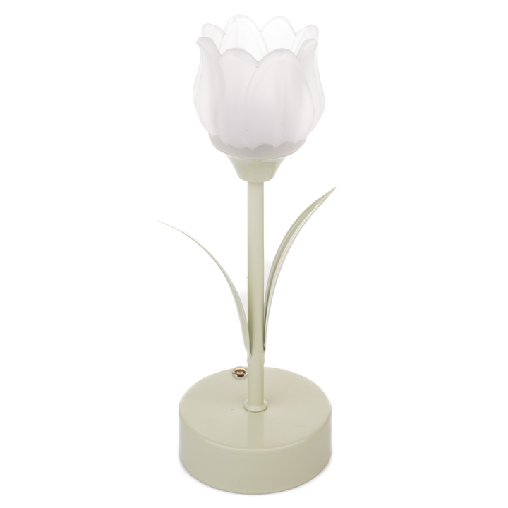 Stolná lampa TULIPÁN zelená/biela 1