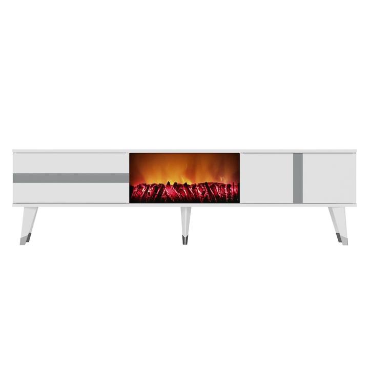 TV stolík VARNA biela/strieborná 1