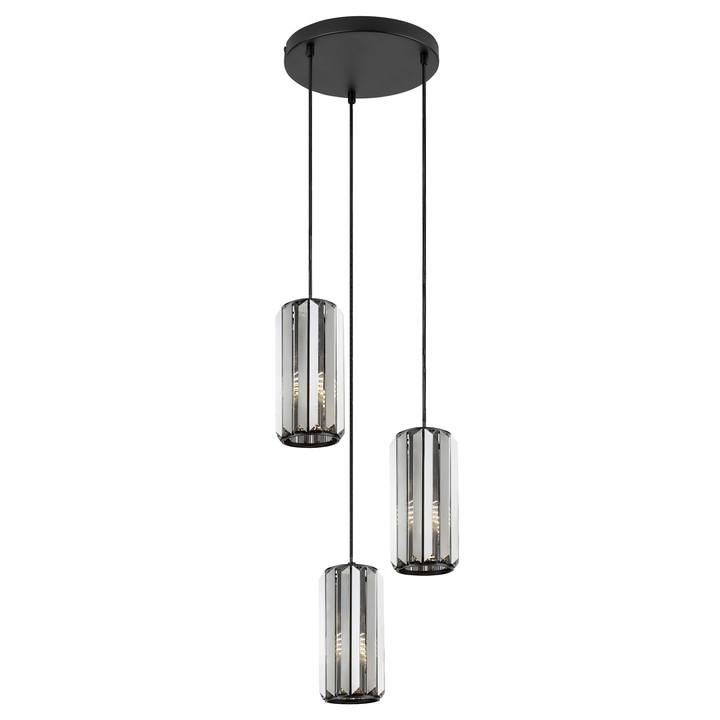 Závesné svietidlo VENESS 3 čierna/tónované sklo 1