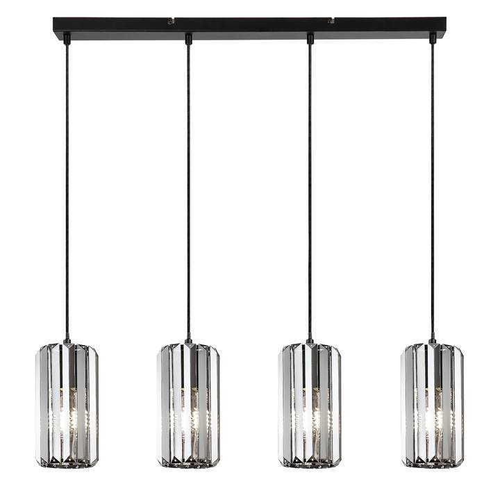 Závesné svietidlo VENESS 4 čierna/tónované sklo 1