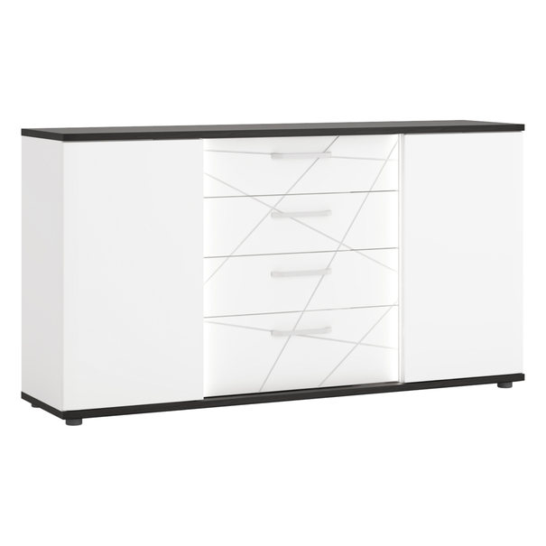 Komoda VENEZIA VENK01 alpská biela/čierna 1