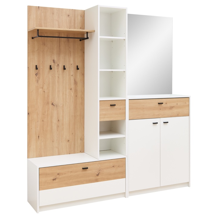 Predsieňová zostava VENLO biela/dub artisan 1