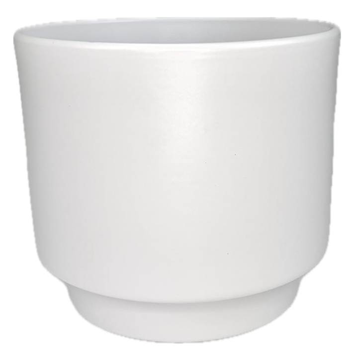 Keramický obal na kvetináč VERNON II biela, priemer 13 cm 1