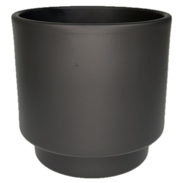 Keramický obal na kvetináč VERNON antracitová, priemer 11 cm 1