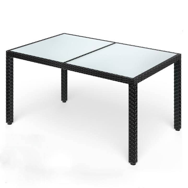 Záhradný stôl VERONA 4 čierna/mliečne sklo, šírka 150 cm 1