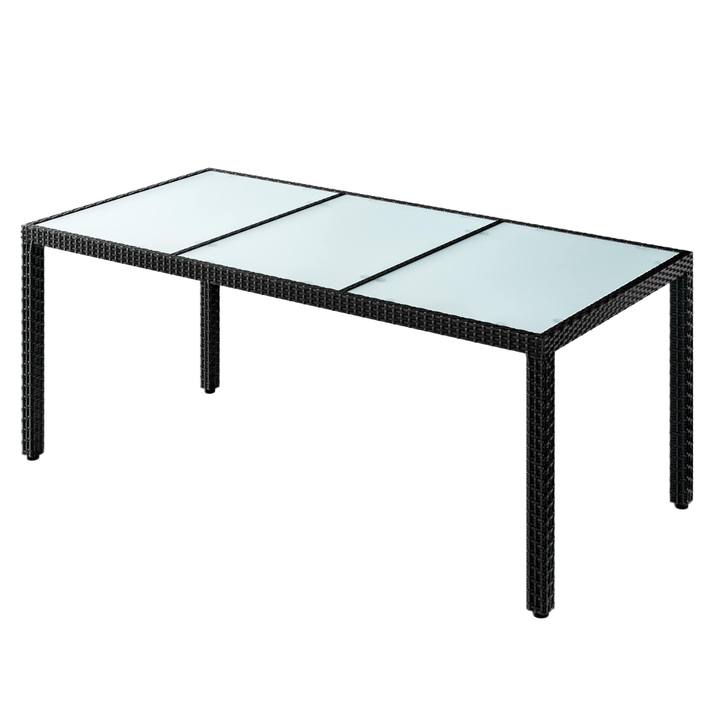 Záhradný stôl VERONA 4 čierna/mliečne sklo, šírka 190 cm 1