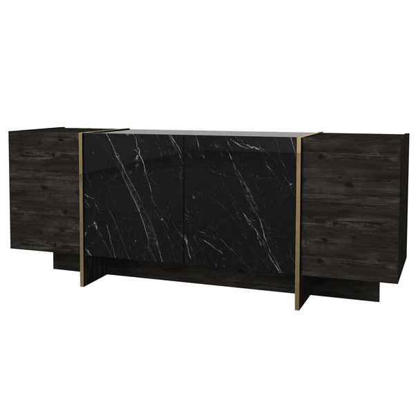 Komoda VEYRON čierna/zlatá 1