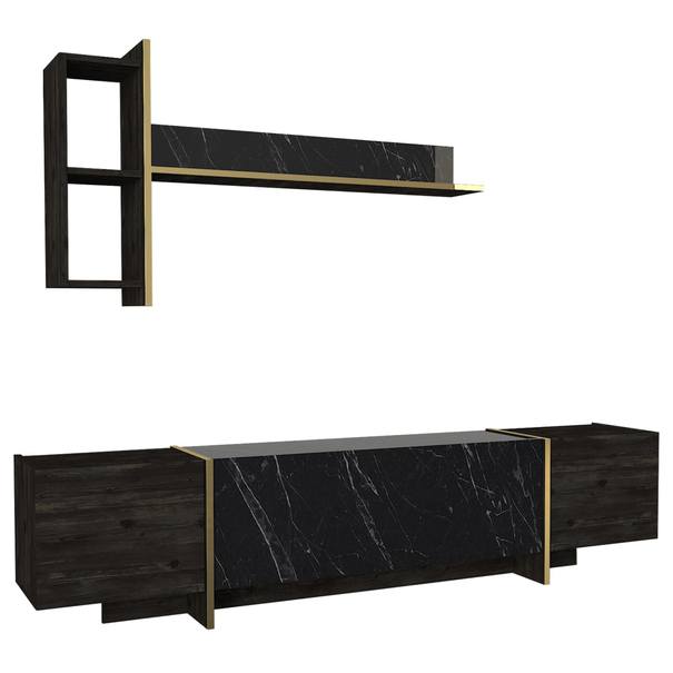 TV zostava VEYRON čierna/zlatá 1