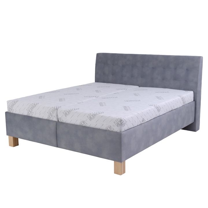 Polohovateľná posteľ s matracom VICTORIA sivomodrá, 160x200 cm 1