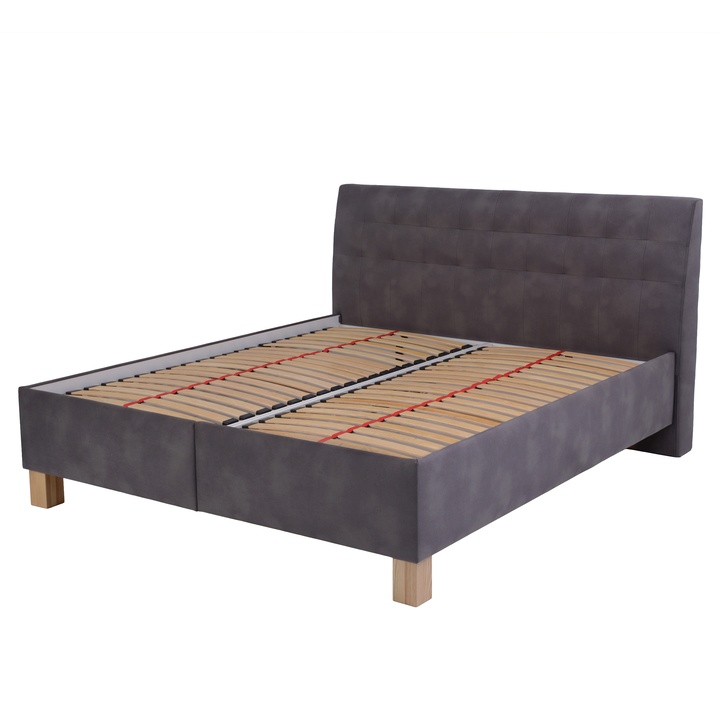 Polohovateľná posteľ s roštom VICTORIA sivohnedá, 180x200 cm 1