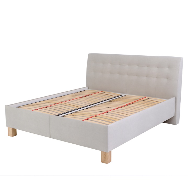 Polohovateľná posteľ s roštom VICTORIA svetlosivá, 180x200 cm 1