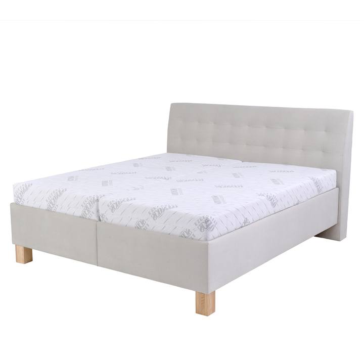 Polohovateľná posteľ s matracom VICTORIA svetlosivá, 180x200 cm 1