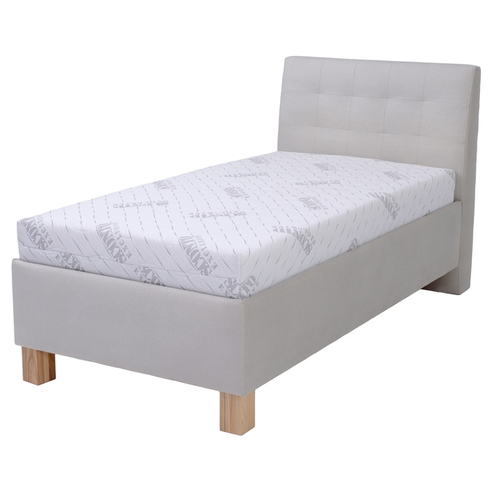 Polohovateľná posteľ s matracom VICTORIA svetlosivá, 90x200 cm 1