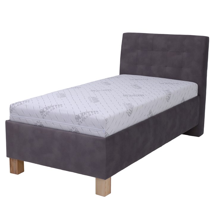 Polohovateľná posteľ s matracom VICTORIA sivohnedá, 90x200 cm 1