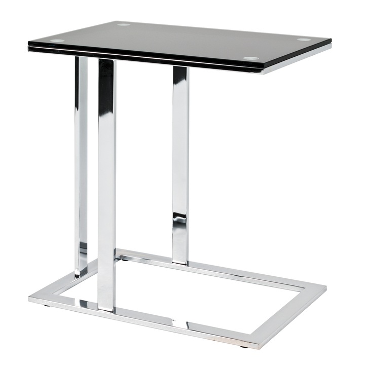 Prístavný stolík VIERO čierna/chróm 1