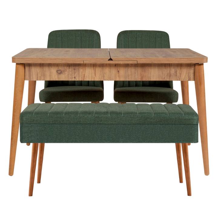 Jedálenská zostava VINA 10 borovica atlantic/zelená 1