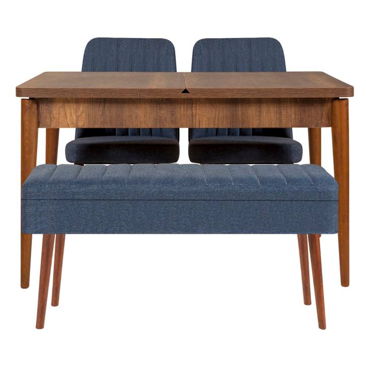 Jedálenská zostava VINA 10 tmavomodrá/orech 1