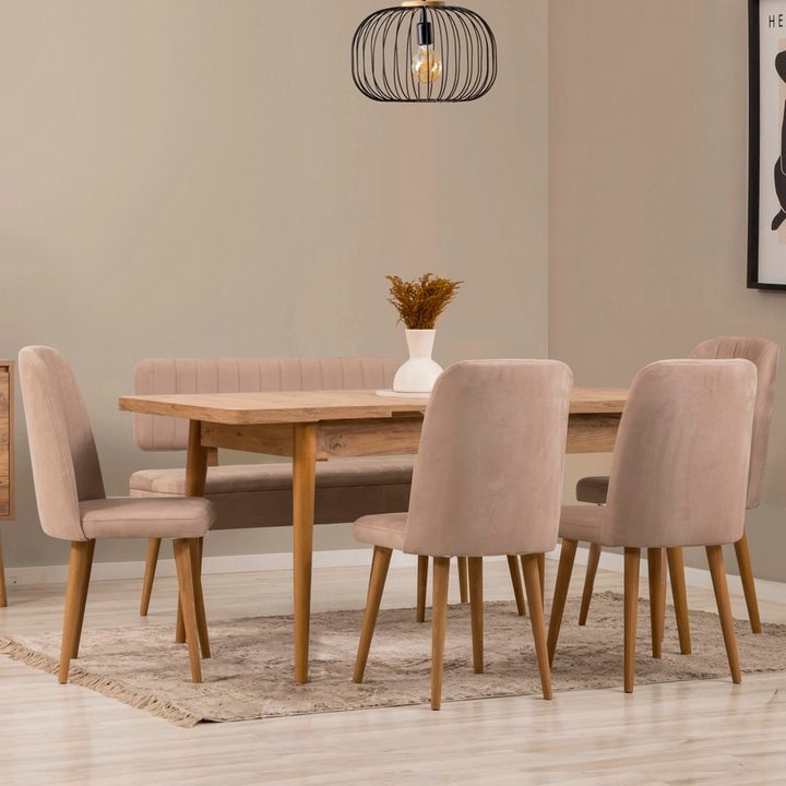 Jedálenská zostava VINA 4 svetlohnedá/borovica atlantic 1