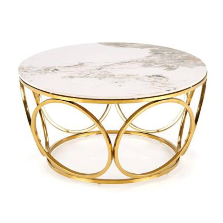Konferenčný stolík VINES biela/zlatá 1