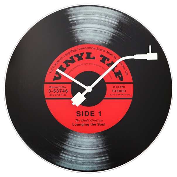Nástenné hodiny VINYL TAP čierna 1
