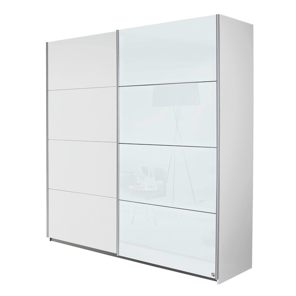 Šatníková skriňa VIOLET biela/biele sklo 1