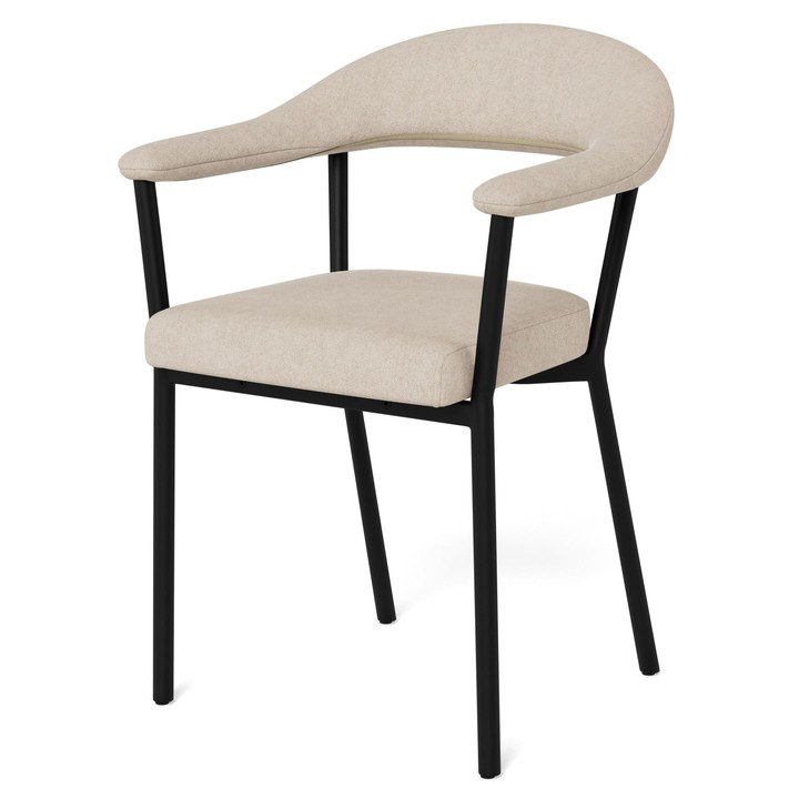 Jedálenská stolička VIVI piesková/matná čierna 1