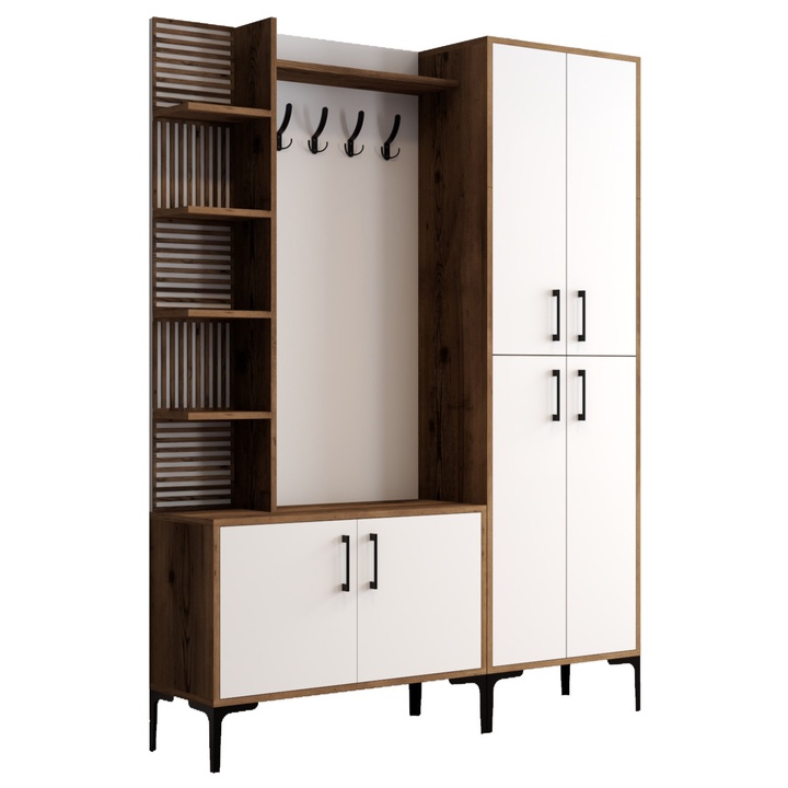 Predsieňová zostava VIYAN 2 orech/biela 1