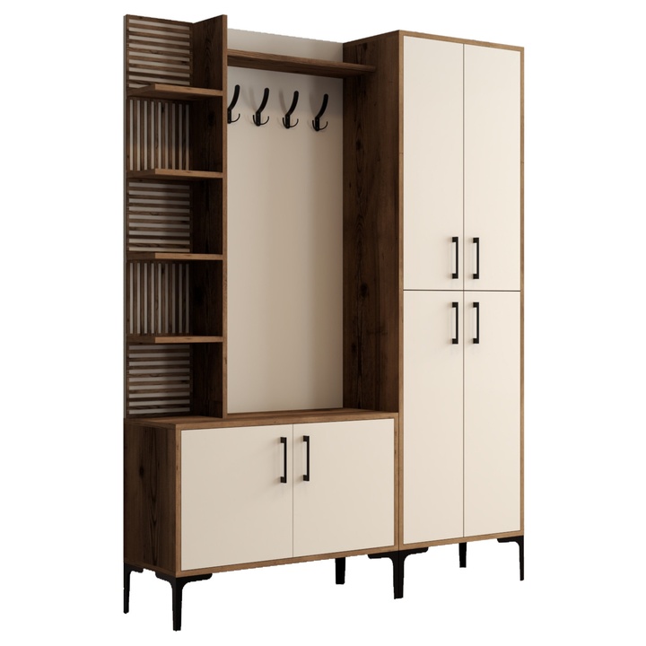 Predsieňová zostava VIYAN 2 orech/krémová 1