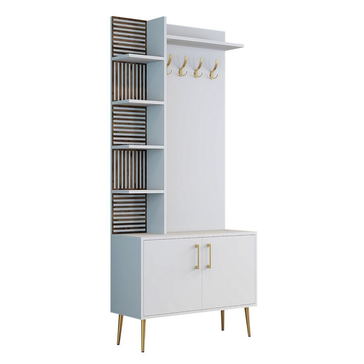 Predsieňová zostava VIYAN 3 biela/zlatá 1