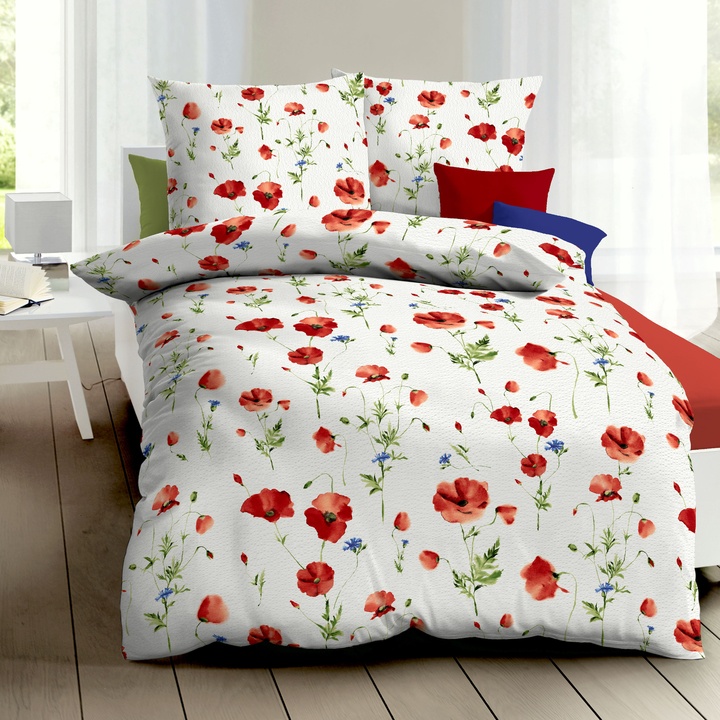 Posteľná bielizeň VLČÍ MAK červená, 70x90 a 140x200 cm 1