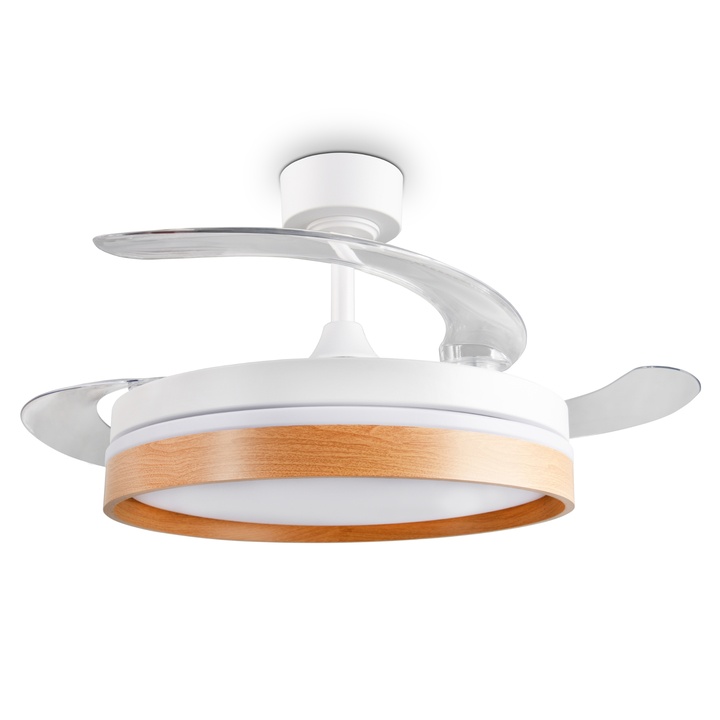 Stropné LED svietidlo s ventilátorom VOLDA biela/hnedá 1