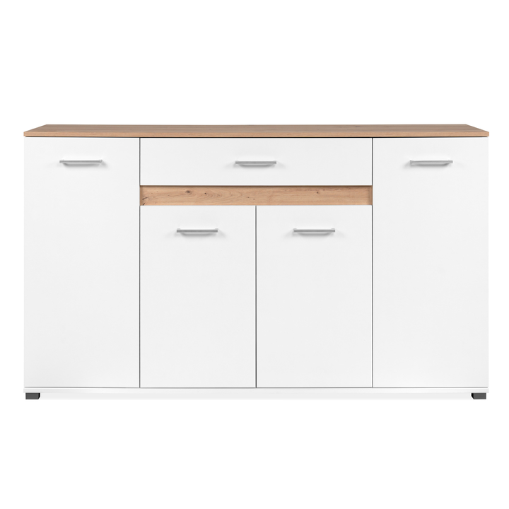 Komoda VOLOS 4 biela/dub artisan 1