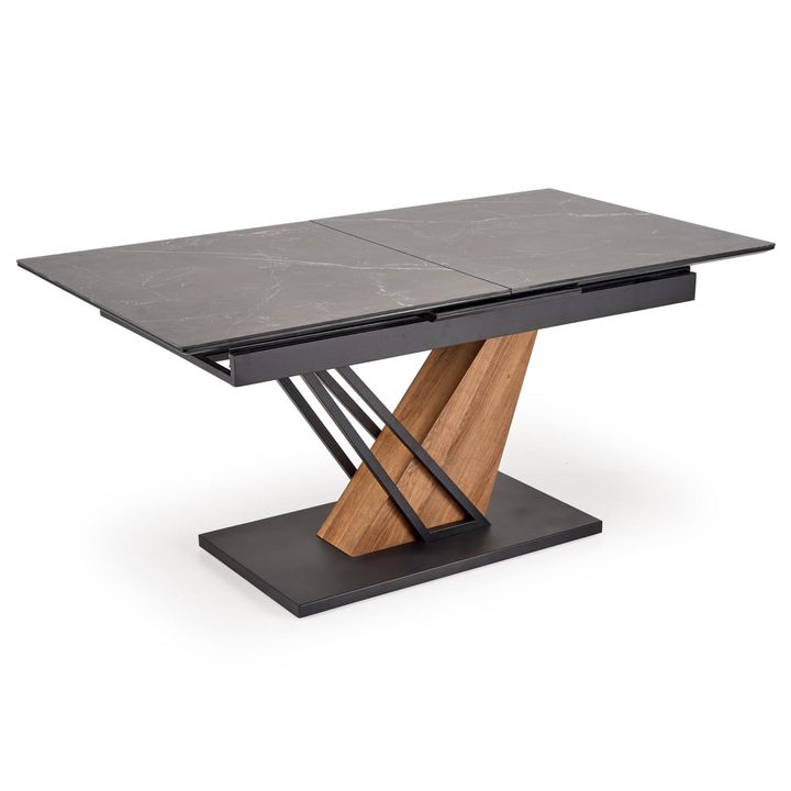 Jedálenský stôl VULONT čierny mramor/zlatý dub/čierna, šírka 160 cm 1