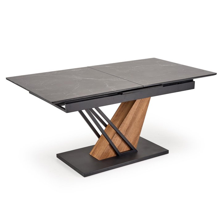Jedálenský stôl VULONT čierny mramor/zlatý dub/čierna, šírka 140 cm 1