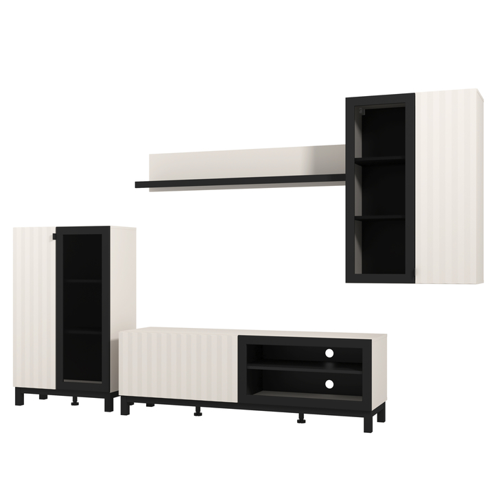 Obývacia stena WALL UNIT MACON 11013737 kašmírová/čierna 1