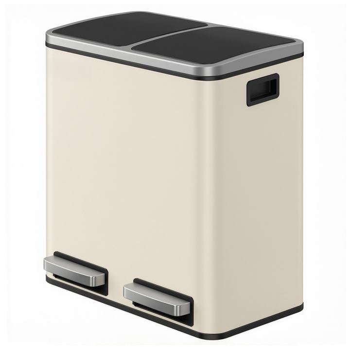 Odpadkový kôš WASTE 3 krémová, 2x15 l 1