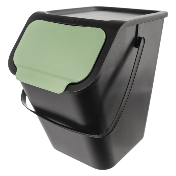 Odpadkový kôš na triedený odpad WASTE zelená/čierna, 25 l 1