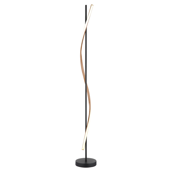 Stojacia lampa WATKINS čierna/hnedá 1